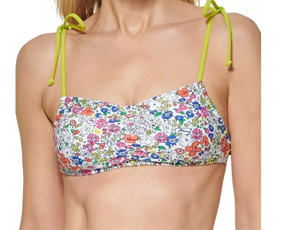 Tommy Hilfiger Tie-Strap Bikini Swim Top, Penelope, Medium, NWT